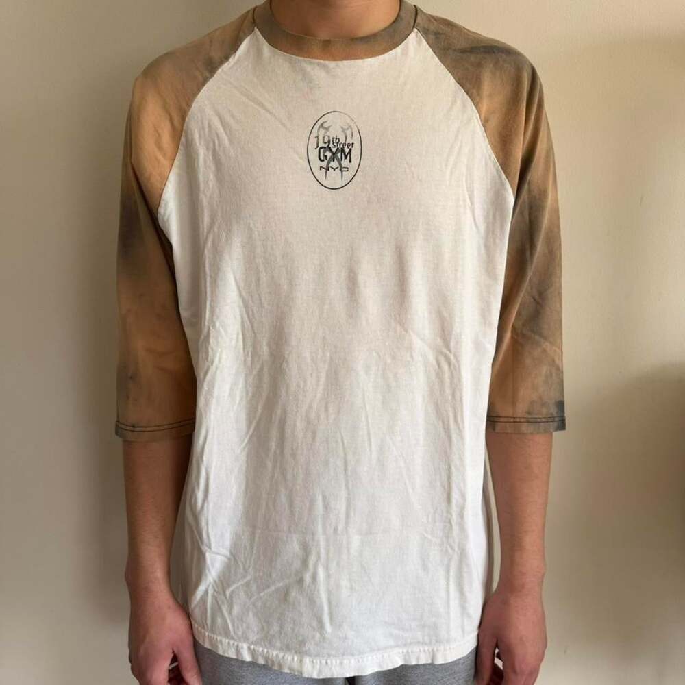 Anvil Men's White and Cream T-shirt